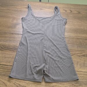 Gray Sleeveless Ribbed Women's Top
